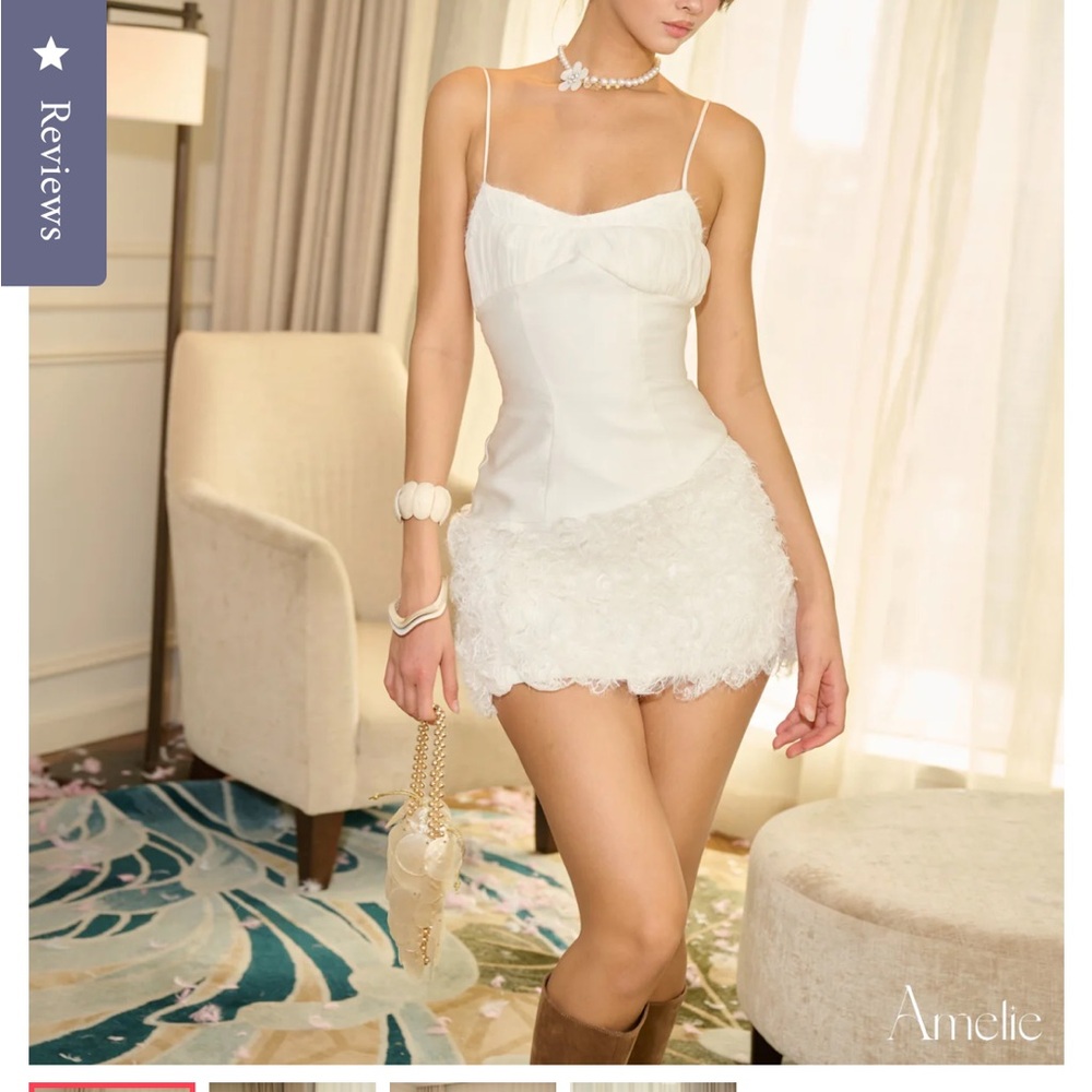 NEW (Mary) White Mini Dress from Amelie Official